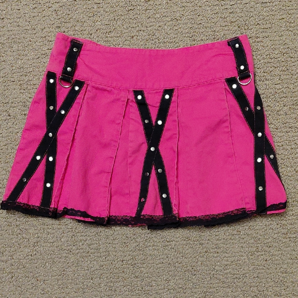 TRIPP NYC Extra Small Pink Pleated Skirt w/D Rings
